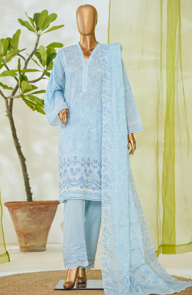 Bin Saeed RTW White & White Embroidered Lawn – 2