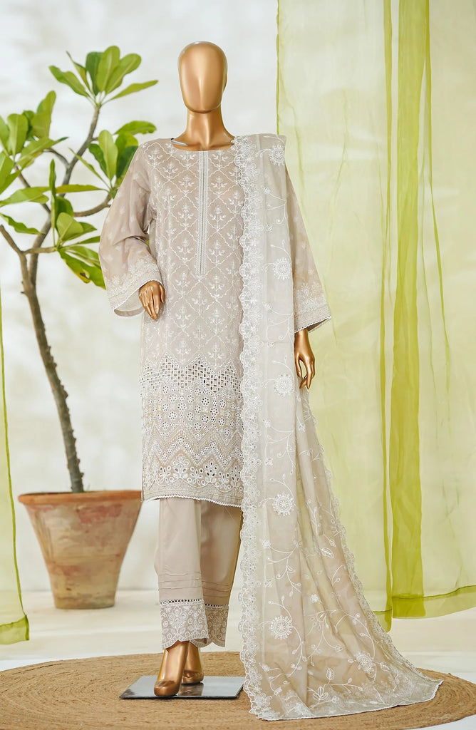 Bin Saeed RTW White & White Embroidered Lawn – 9