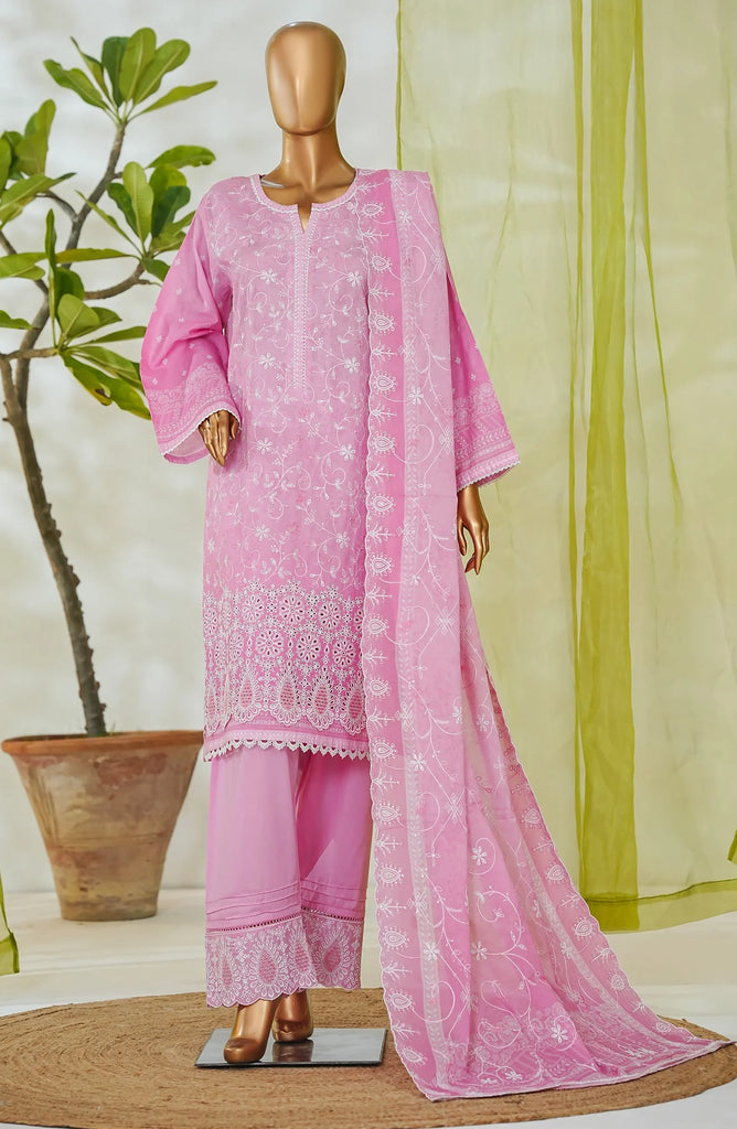 Bin Saeed RTW White & White Embroidered Lawn – 11