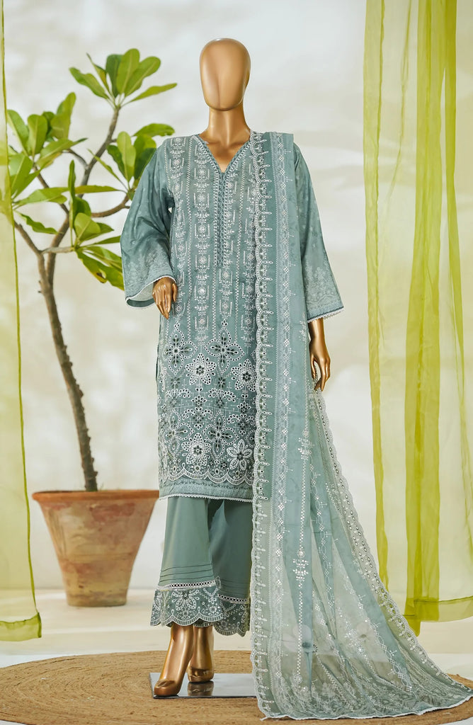 Bin Saeed RTW White & White Embroidered Lawn – 14