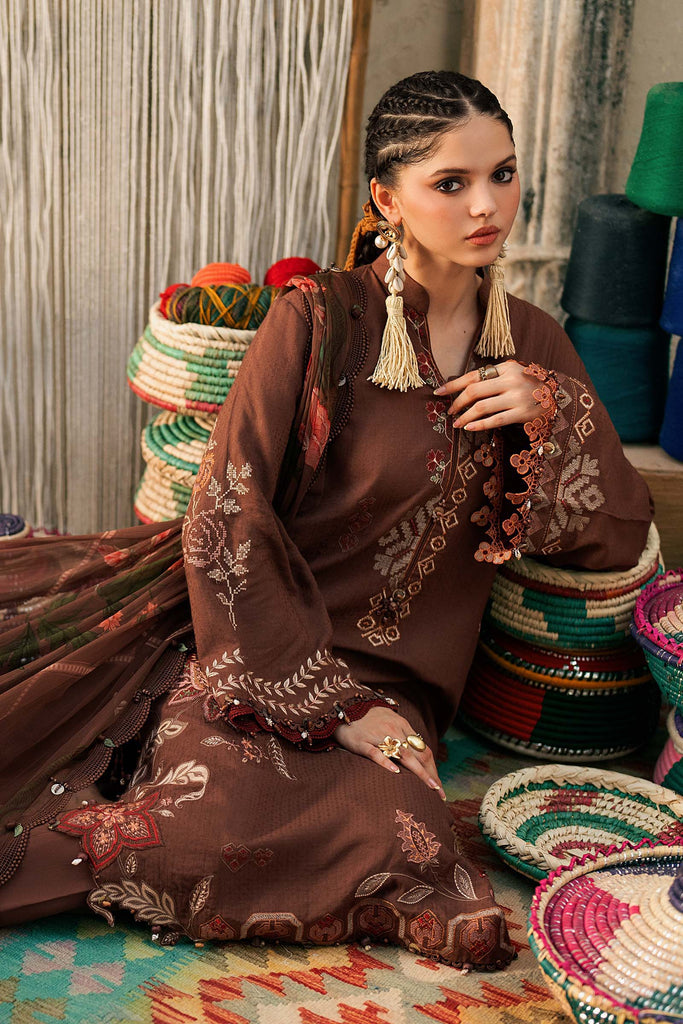 MARIA.B MPrints – Embroidered Dobby Linen Suit - MPB3110-B