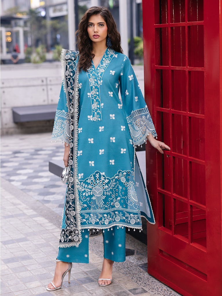 Mahnur Broadway Luxury Lawn – Scarlet