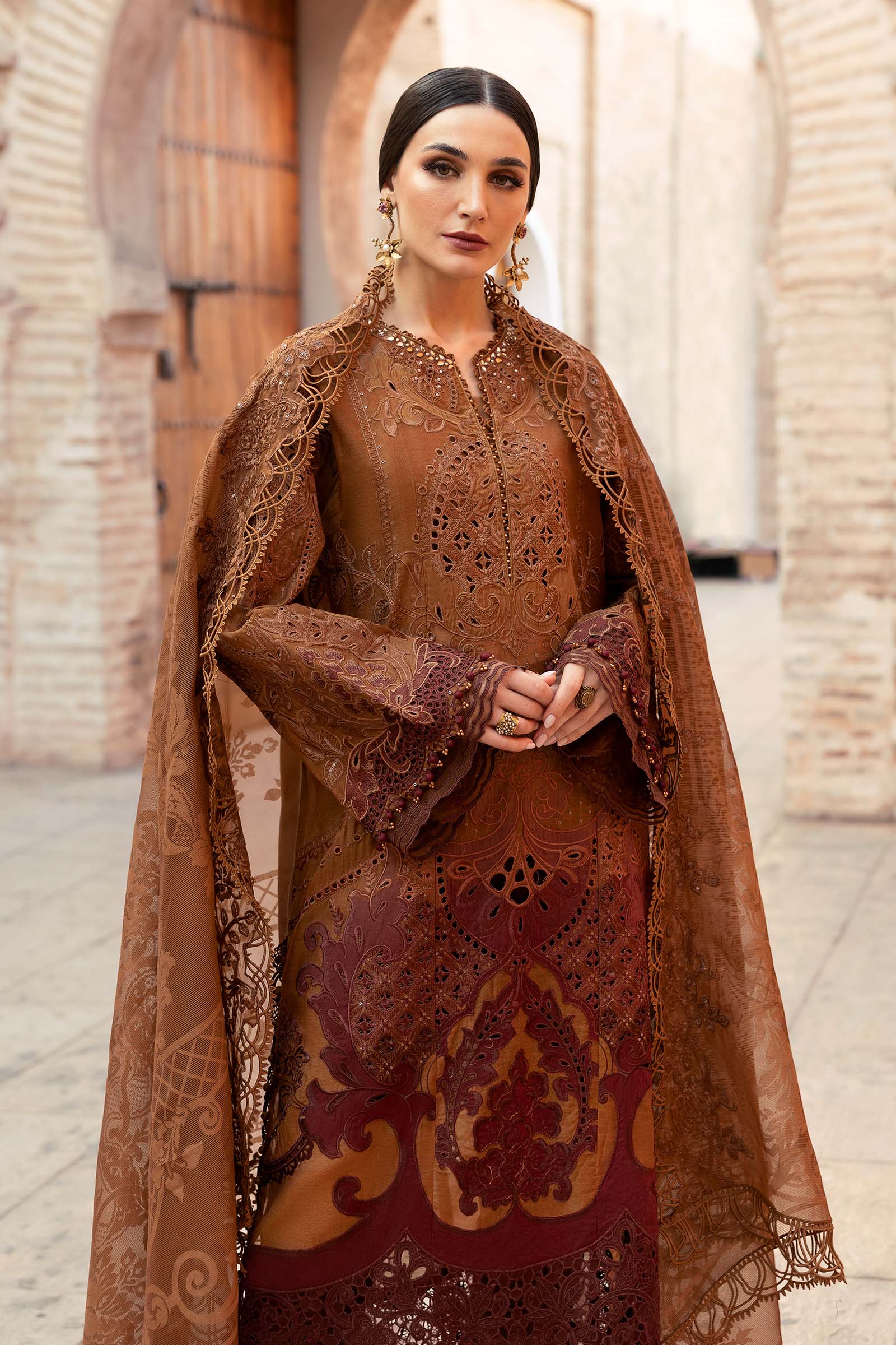 MARIA.B D-2501-B | Exquisite Rust Brown Pakistani Lawn Suit | Perfect for Parties YourLibaas MARIA.B D-2501-B | Exquisite Rust Brown Pakistani Lawn Suit | Perfect for Parties YourLibaas