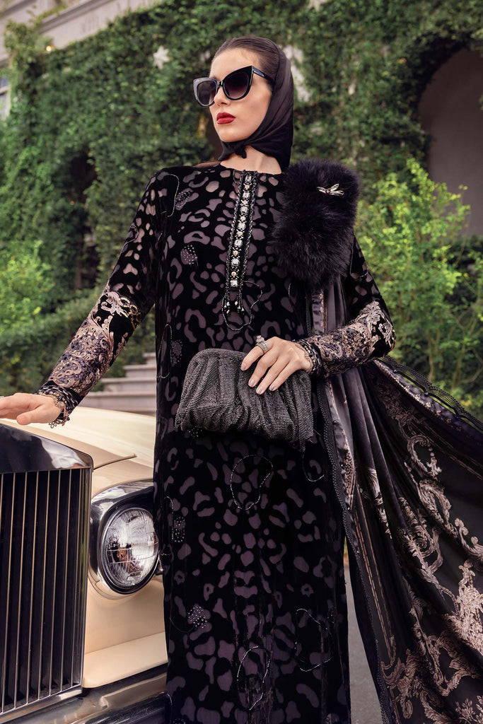 Black Embroidered Palachi Pakistani Suit for Winter Weddings | MARIA.B ...