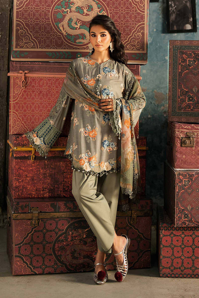 MARIA.B MPrints – Embroidered Cambric Suit - MPA3103-A