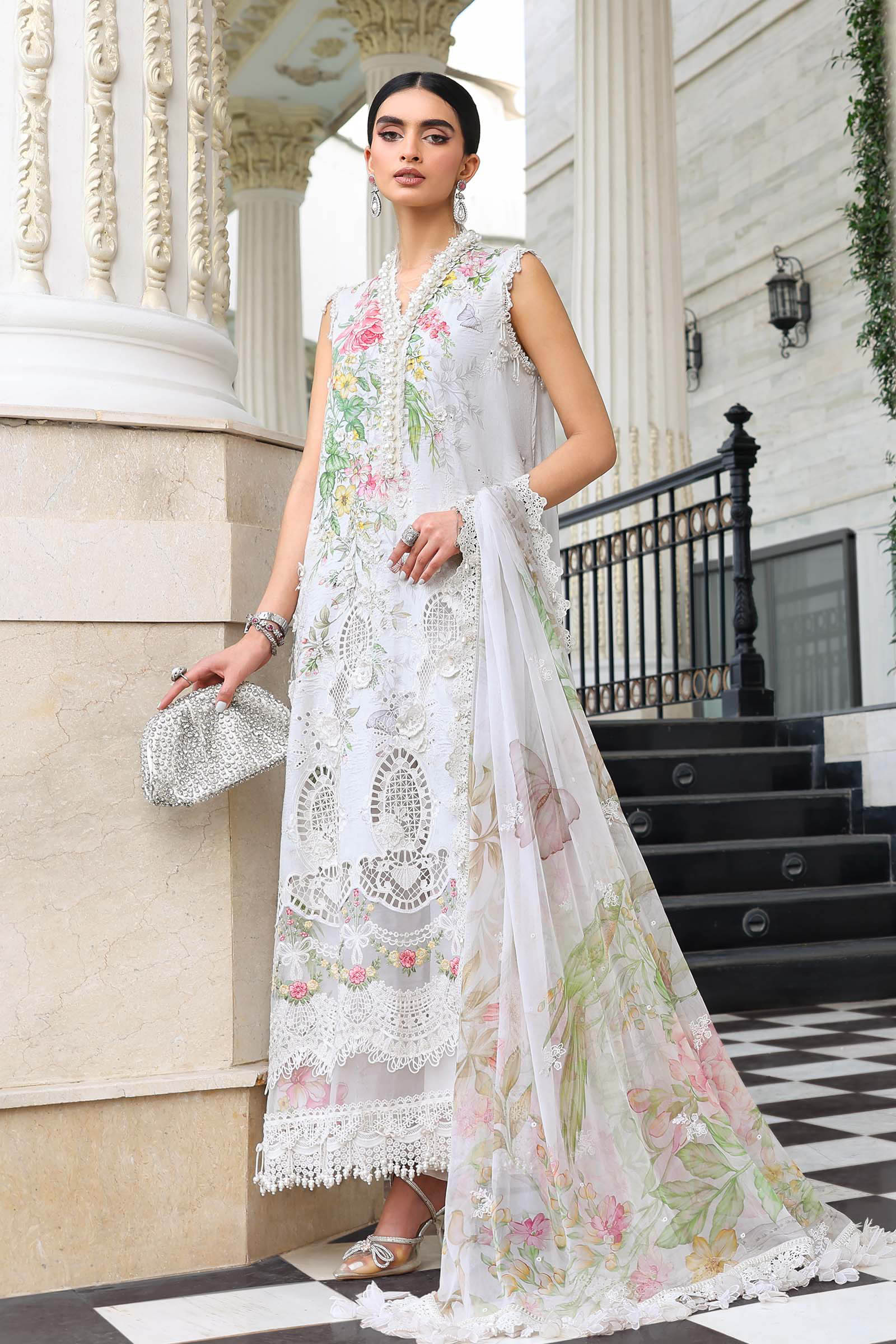 Off-White Embroidered Luxury Lawn Pakistani Suit