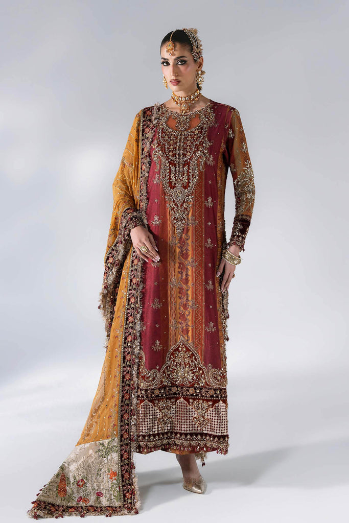 MARIA.B MBroidered Luxury Wedding Formals – BD3104 Raw Silk Suit