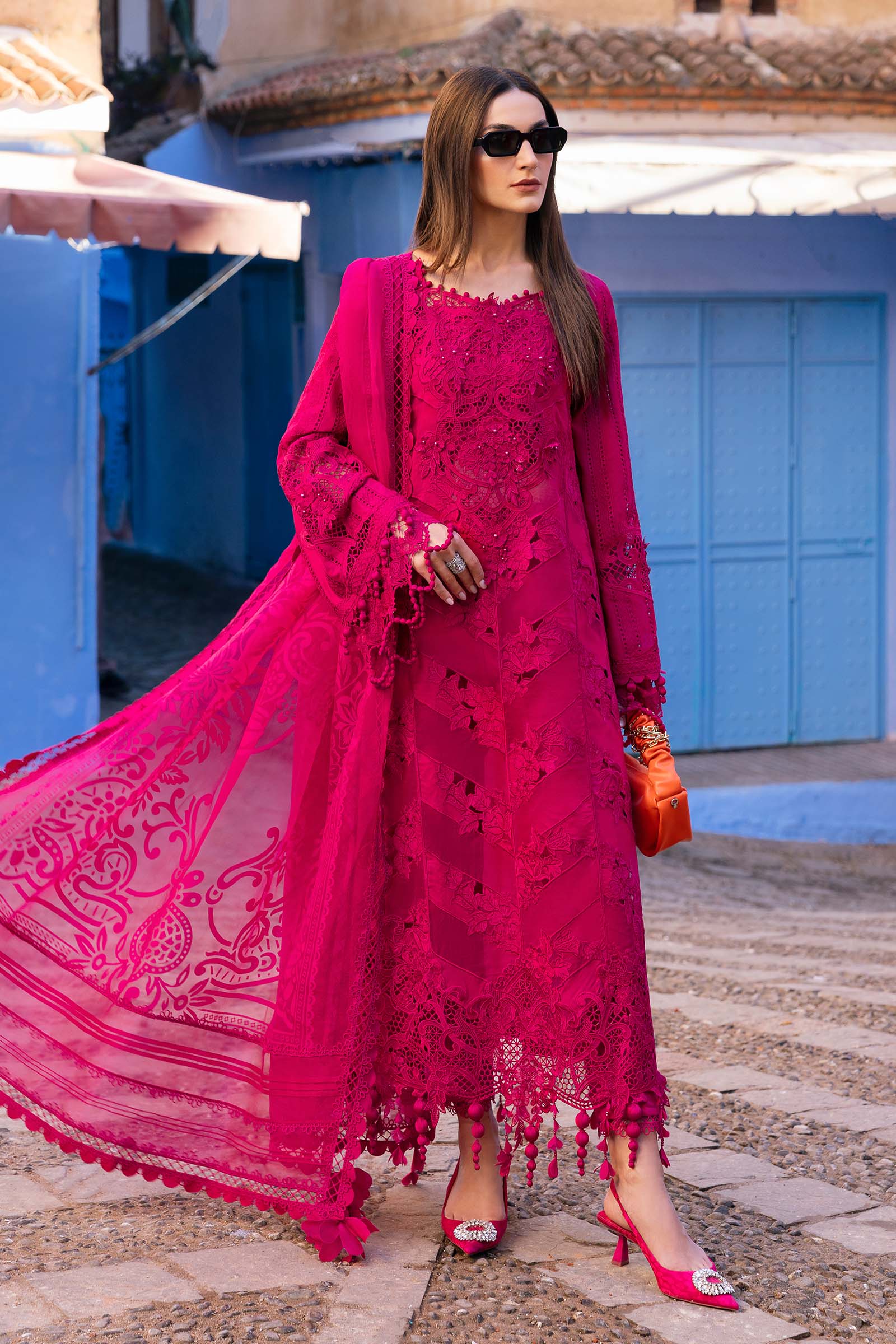 pink lawn dress Designer Embroidered Lawn