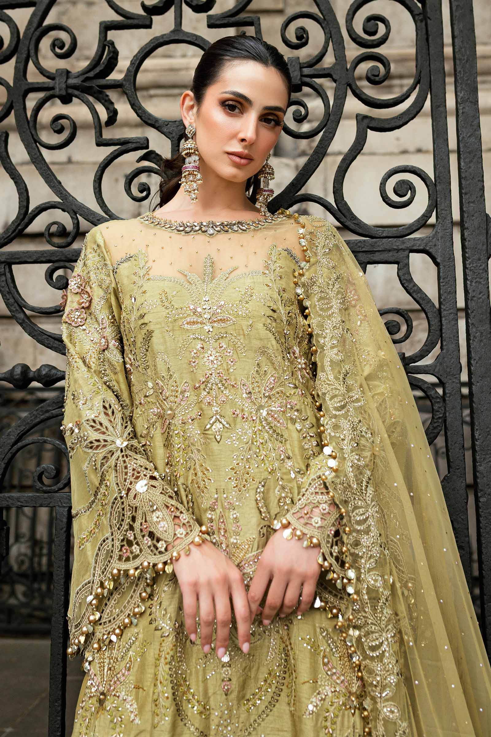 Apple Green Raw Silk Pakistani Suit | MARIA.B Formal Dress for Mehndi & Wedding Wear YourLibaas Apple Green Raw Silk Pakistani Suit | MARIA.B Formal Dress for Mehndi & Wedding Wear YourLibaas