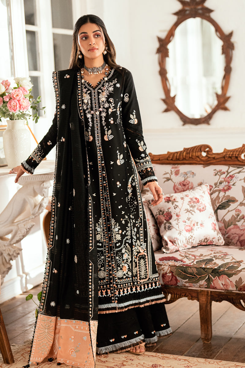 Qalamkar Misha Black Pakistani Lawn Suit | Embroidered Eid Dress YourLibaas Qalamkar Misha Black Pakistani Lawn Suit | Embroidered Eid Dress YourLibaas