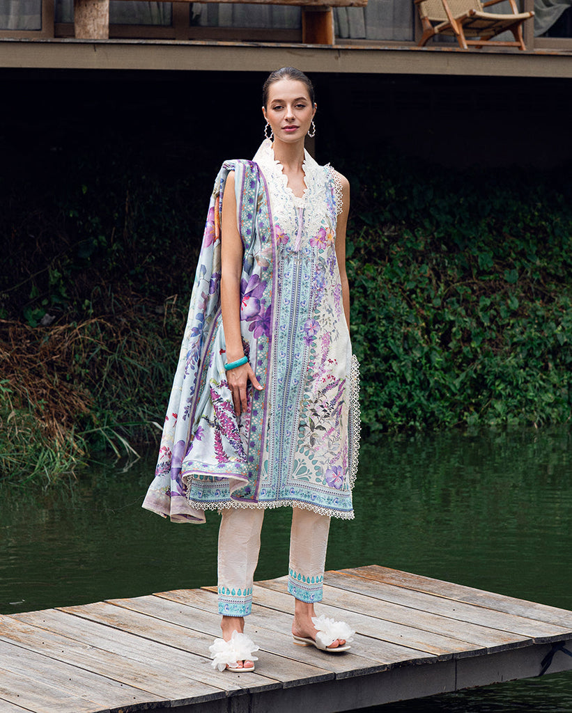 Roheenaz Garden Veal Printed Lawn – Bloom Glimmer