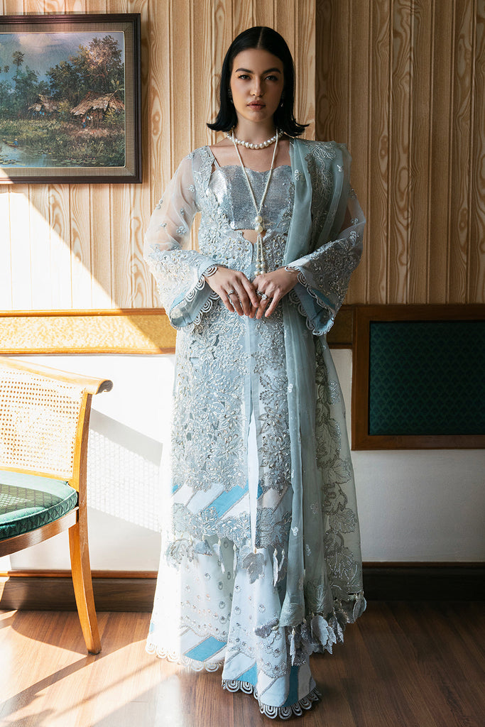 Fleurie By Saad Shaikh Embroidered Shimr Suits Unstitched 4 Piece SSK24F Lyla - Luxury Collection