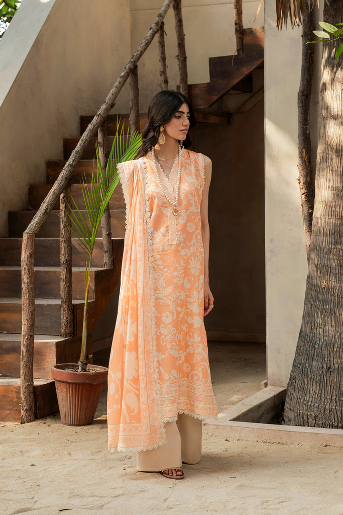 Firdous Sunspell Lawn – D144 - Tarracotta