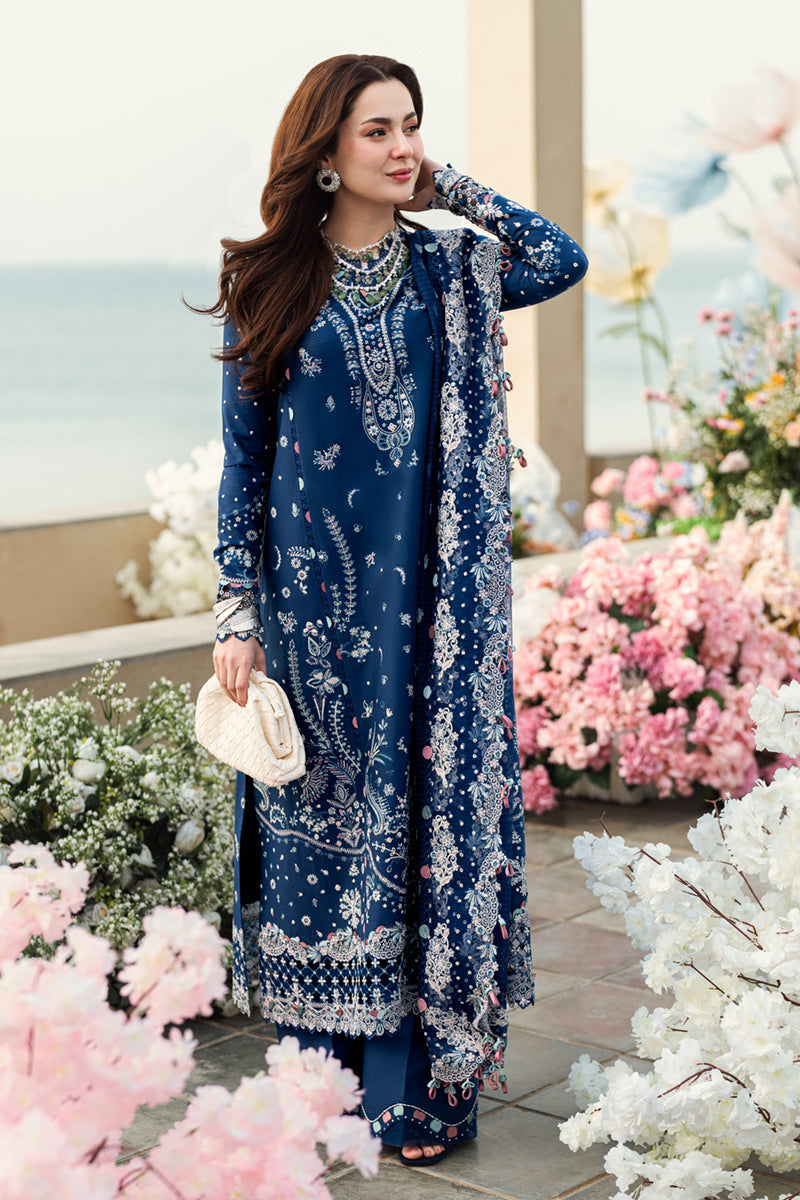 Qalamkar x Hania Aamir Navy Blue Pakistani Lawn Suit FK-05 AURORA | Luxury Spring/Summer Collection YourLibaas Qalamkar x Hania Aamir Navy Blue Pakistani Lawn Suit FK-05 AURORA | Luxury Spring/Summer Collection YourLibaas