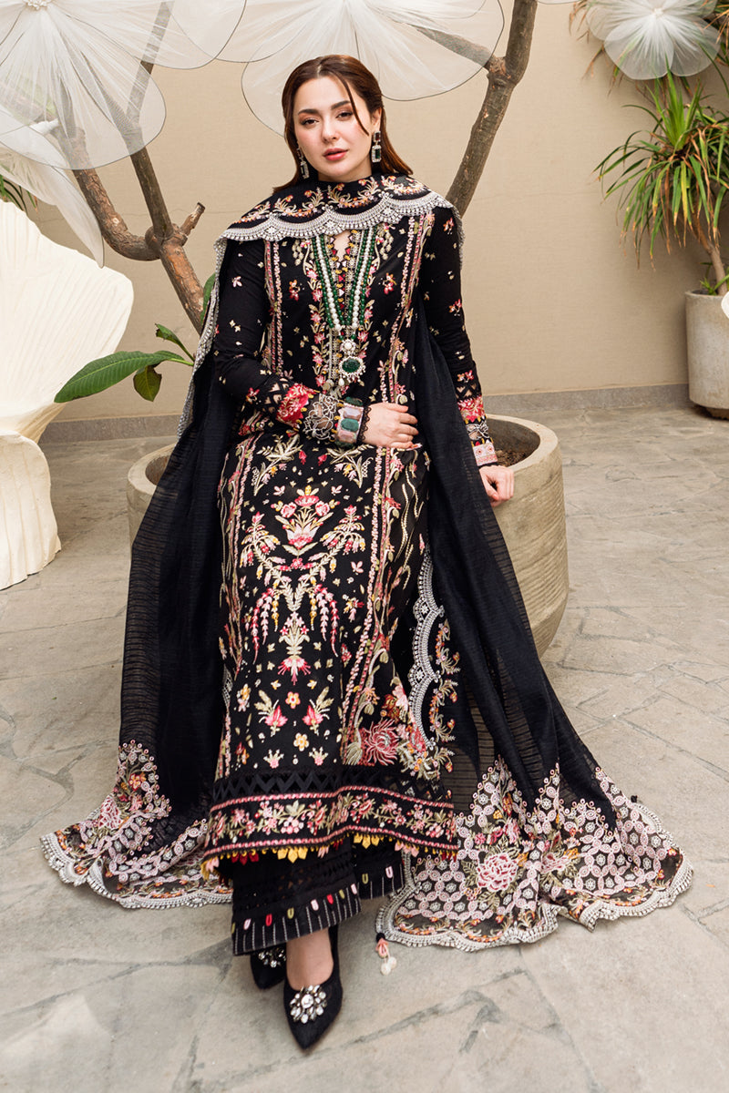 Qalamkar x Hania Aamir FK-15 HANNAH Black Pakistani Lawn Suit for Party Wear YourLibaas Qalamkar x Hania Aamir FK-15 HANNAH Black Pakistani Lawn Suit for Party Wear YourLibaas