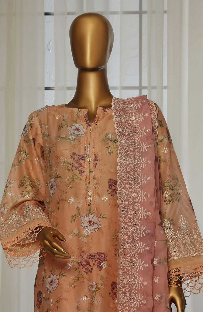 Sadabahar RTW/Stitched Embroidered Laser Fusion Chikankari Lawn – D-05