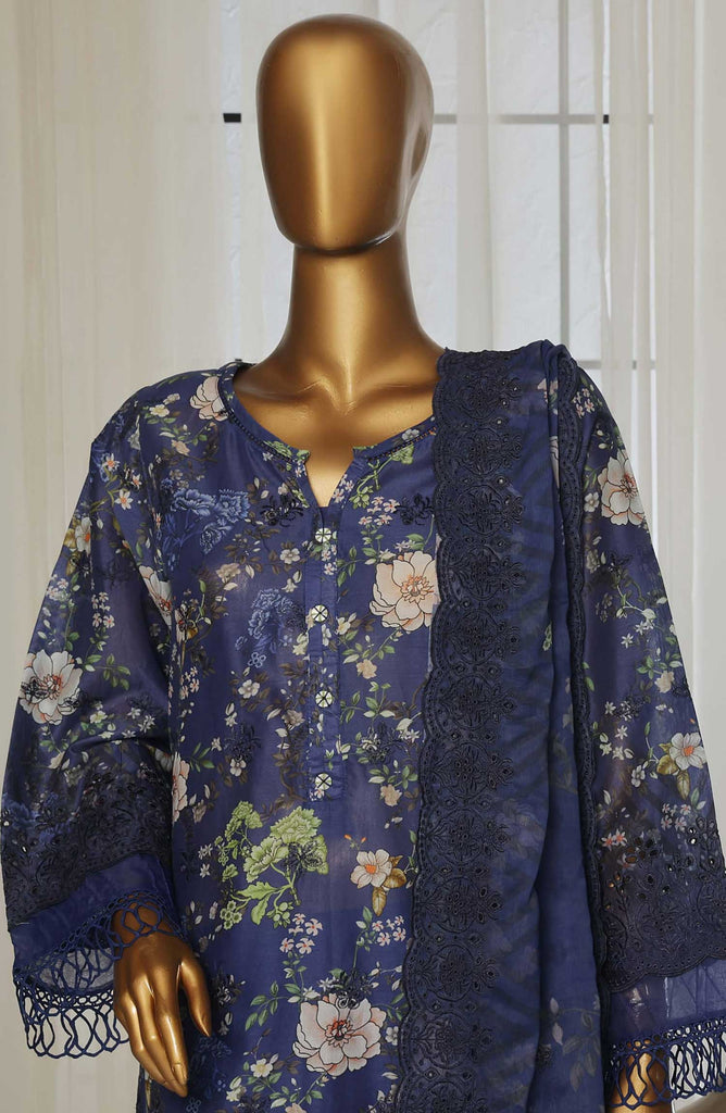 Sadabahar RTW/Stitched Embroidered Laser Fusion Chikankari Lawn – D-07