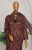 HZ Print & Needle RTW/Stitched Cutwork Lawn 3PC Suit – D-412 BROWN