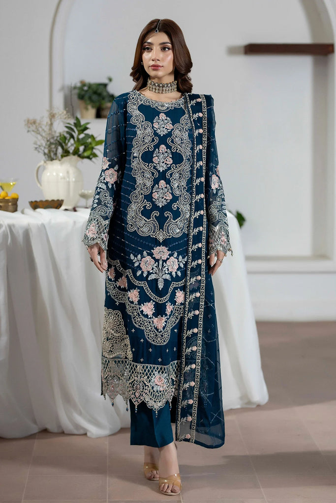 Adan's Libas Festive Semi-Stitched Chiffon Formals – D-1795