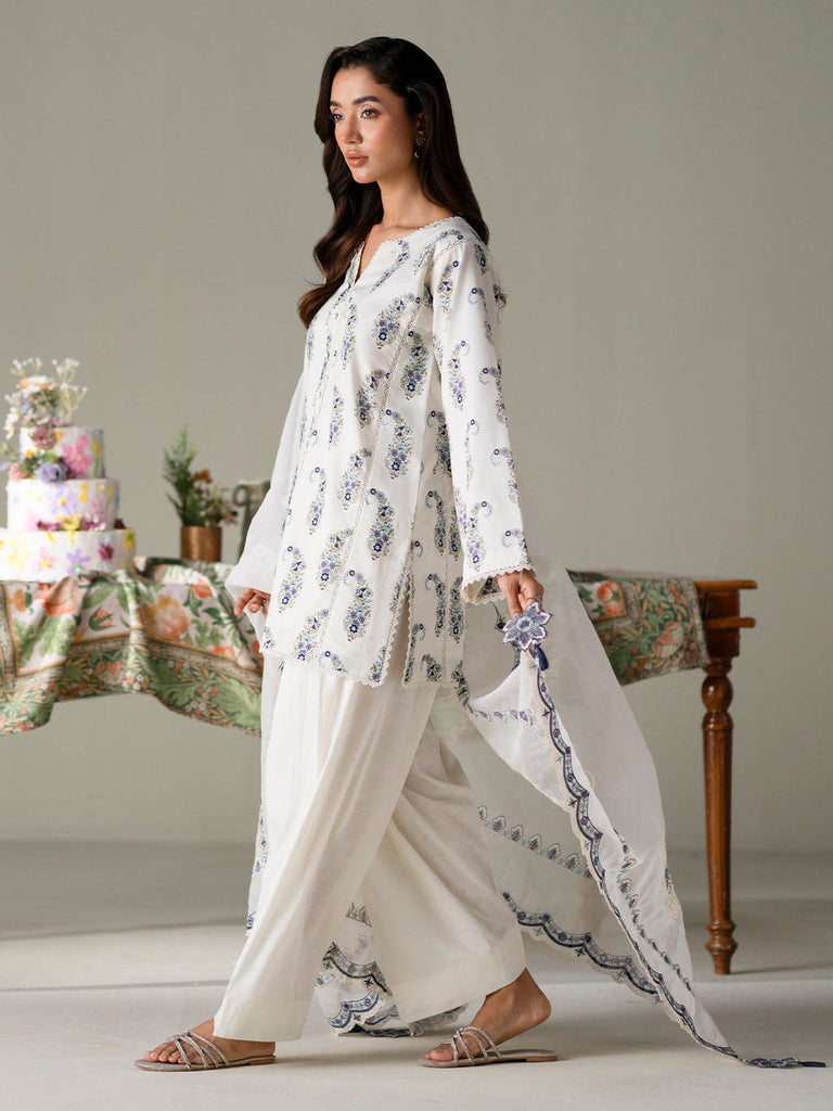 Faiza Faisal FNP Lawn Prints – IVORY PETALS