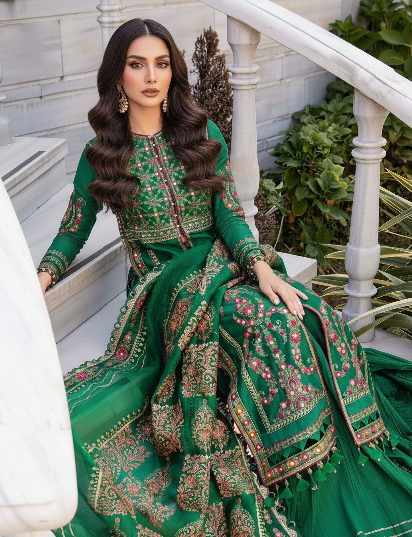 satin pakistani dress Shop Satin Resham Brown Designer Pakistani Suit Online : 126650 -