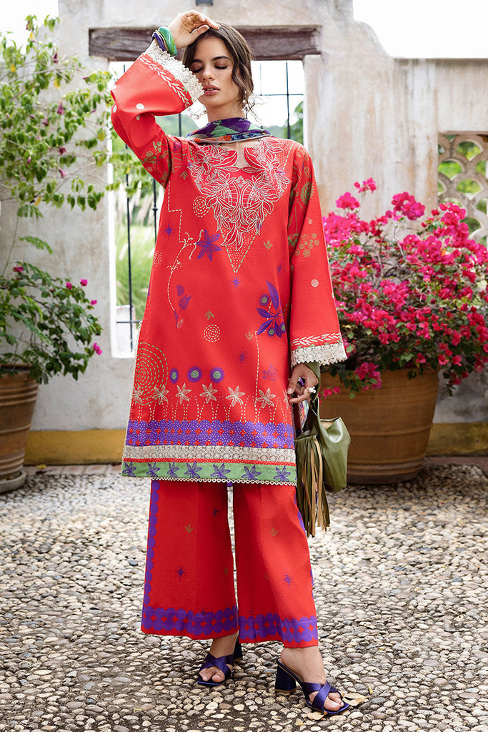 Mushq Mirasol Printed Cambric Lawn – Carmin Rosa