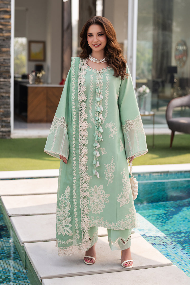 Green Pakistani Lawn Suit | Embroidered Rang Rasiya Eid Dress