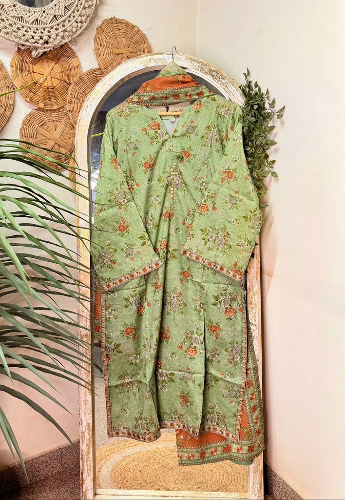 Bin Saeed Stitched Lawn Suit D - 12