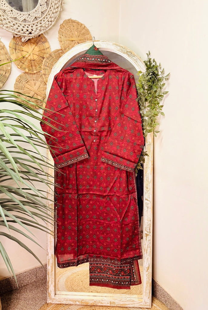 Bin Saeed Stitched Lawn Suit D - 10