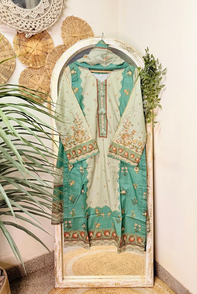 Bin Saeed Stitched Lawn Suit D - 9