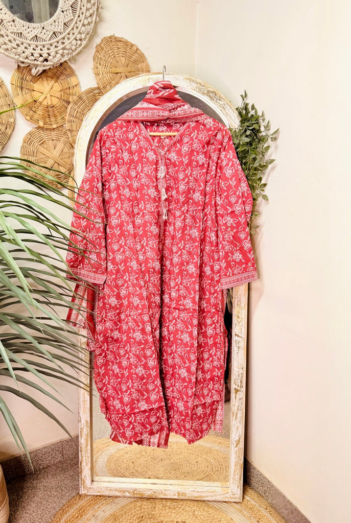 Bin Saeed Stitched Lawn Suit D - 1
