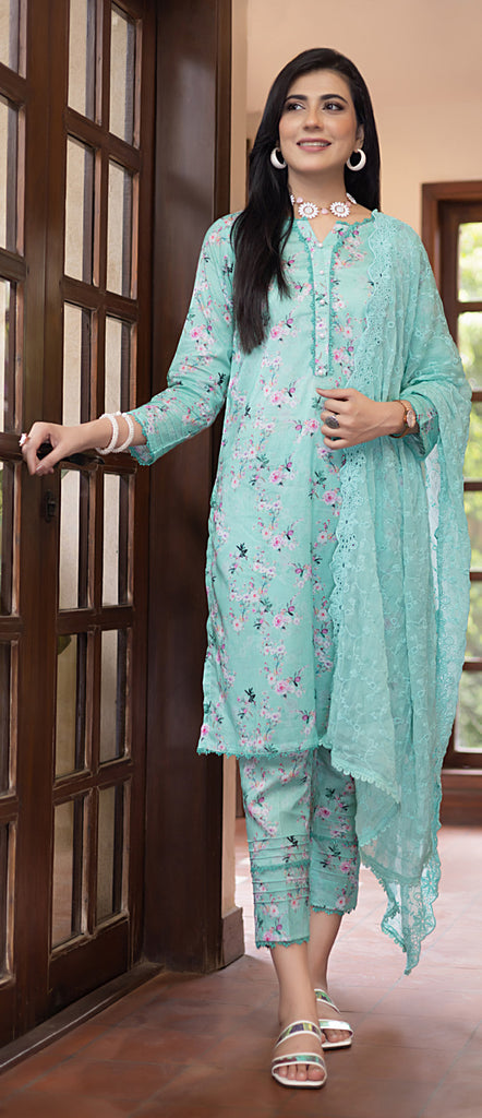 Identic Separates Lawn Collection with Chiffon Cutwork Dupatta Vol-2  – D-06
