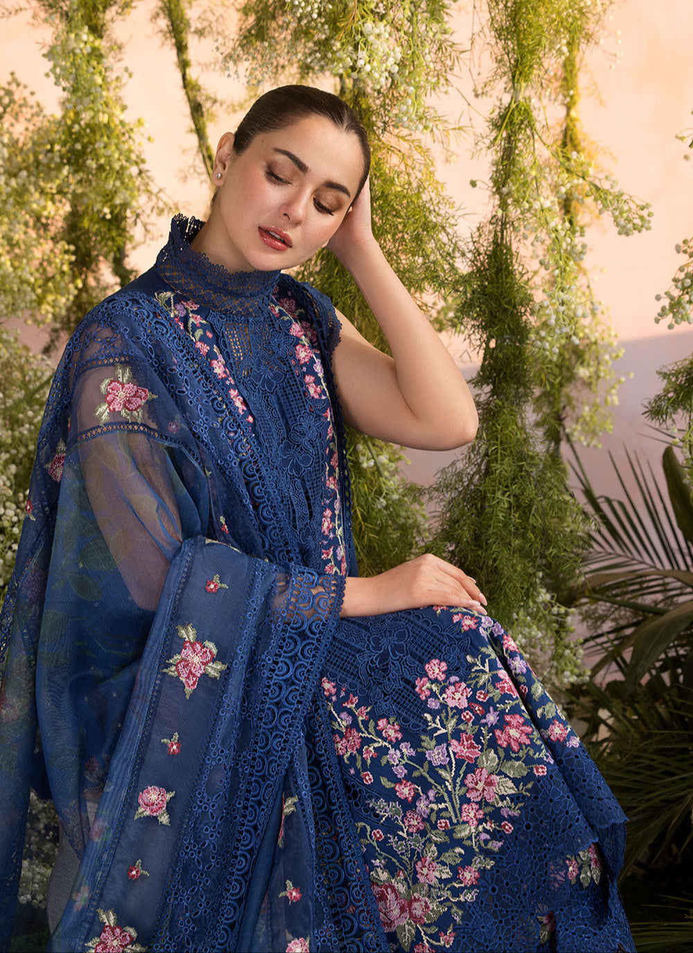 Sobia Nazir Navy Blue Pakistani Lawn Suit Design 4A | Perfect for Party Wear YourLibaas Sobia Nazir Navy Blue Pakistani Lawn Suit Design 4A | Perfect for Party Wear YourLibaas