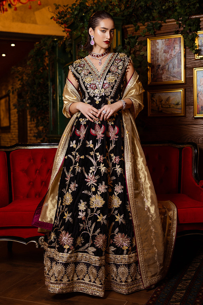Mushq Deja Vu Black Velvet Pakistani Suit | Luxury Formal Wear YourLibaas Mushq Deja Vu Black Velvet Pakistani Suit | Luxury Formal Wear YourLibaas