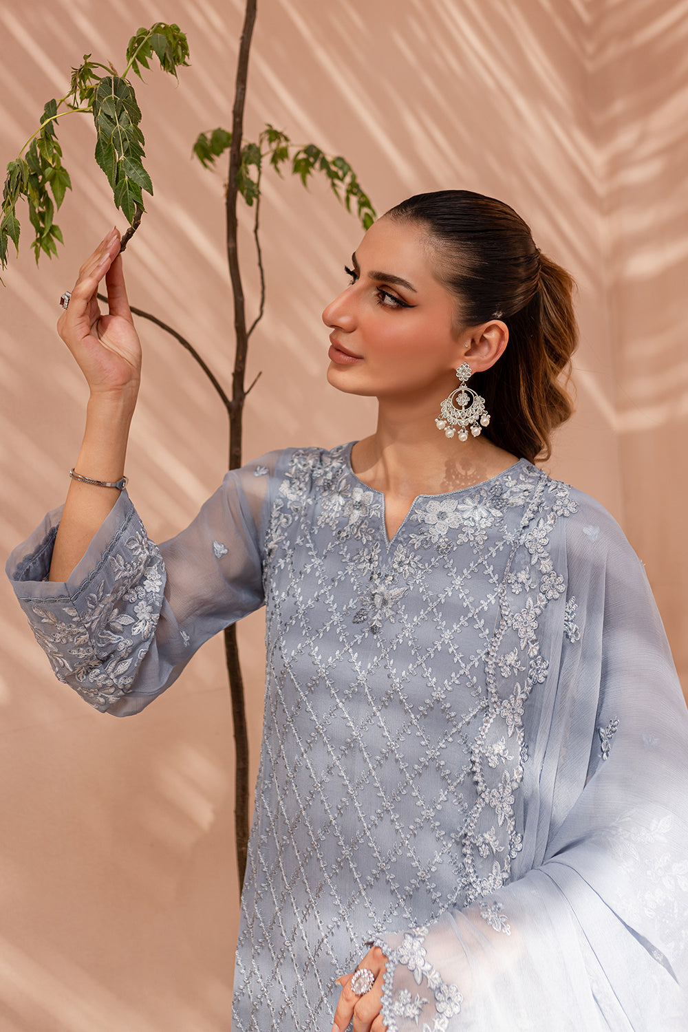 Azure - Ensembles - Festive Embroidered 3Pc Collection 2024 - AS 118 Snow Haze main image 1