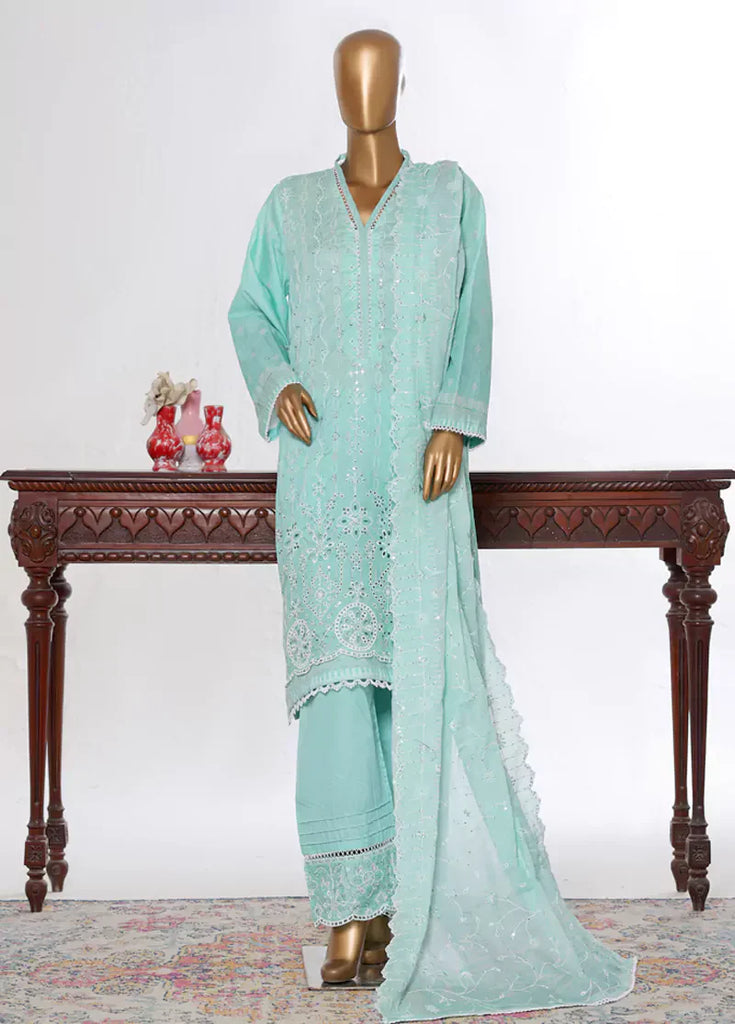 Bin Saeed RTW White & White Embroidered Lawn – 19