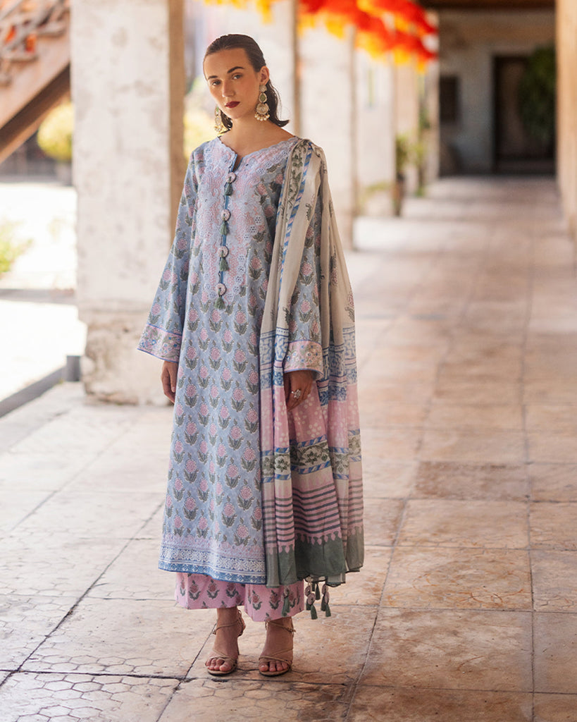 Roheenaz Taneez Block Print Lawn – Mahnaz