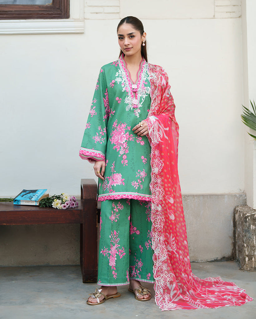 Roheenaz Whispered Florals Lawn – Rose Mist