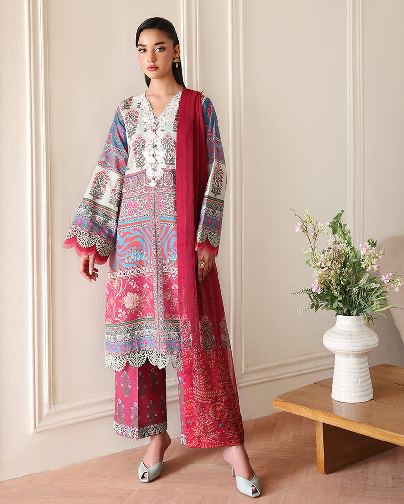 Roheenaz Eclat Garden Printed Lawn – Rosette Dream