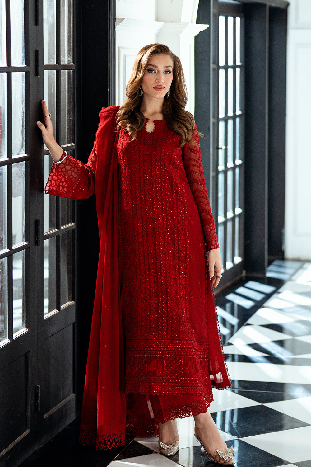 red chiffon dress pakistani Buy Luxeurs Ready to Wear Maroon Chiffon Stitched Formal