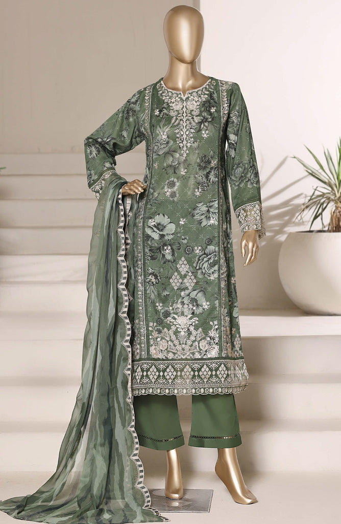 Sadabahar Signature Stitched RTW – D-02 - Green