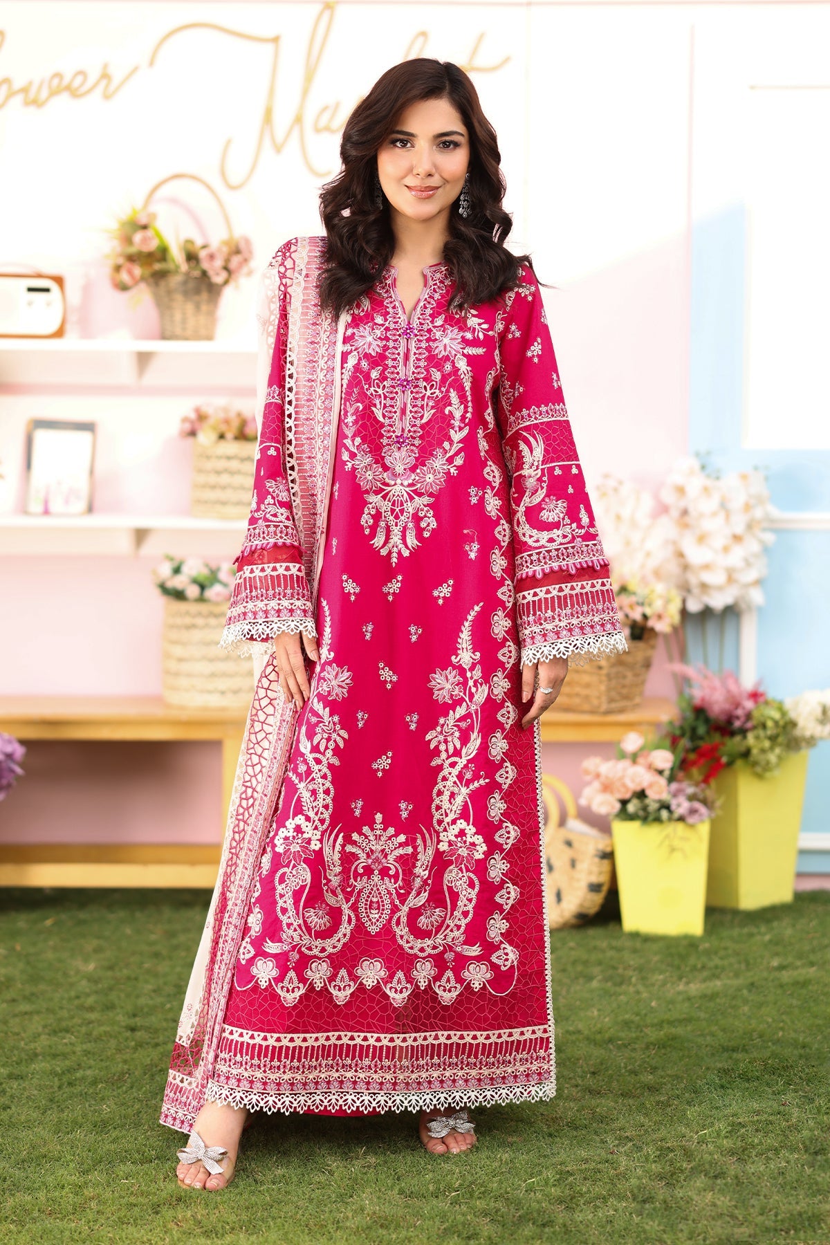 Imrozia Hayam Luxury Lawn Suit - Pink Embroidered Pakistani Dress for Parties YourLibaas Imrozia Hayam Luxury Lawn Suit - Pink Embroidered Pakistani Dress for Parties YourLibaas