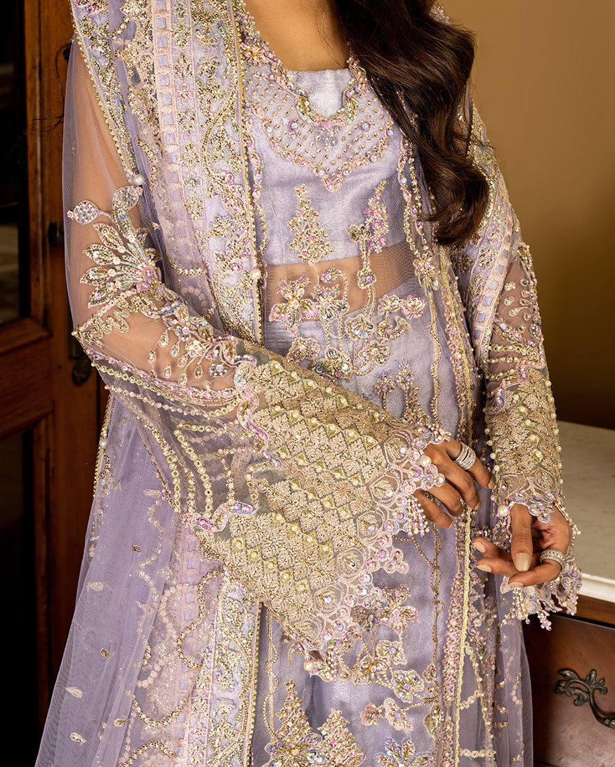 Mushq Simran Lavender Net Pakistani Suit | Luxury Wedding Formal Wear ...