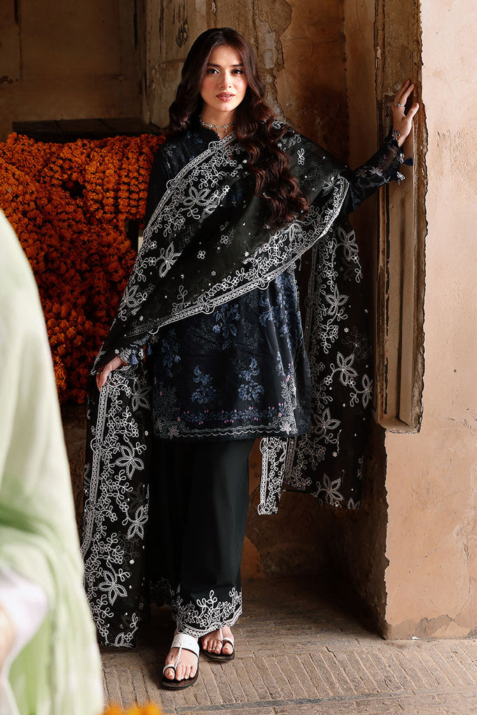 Cross Stitch Festive – Noir Essence - Printed & Embroidered Lawn