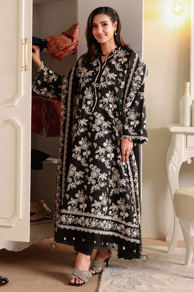 Cross Stitch Eid Lawn Edit – Obsidian Bloom
