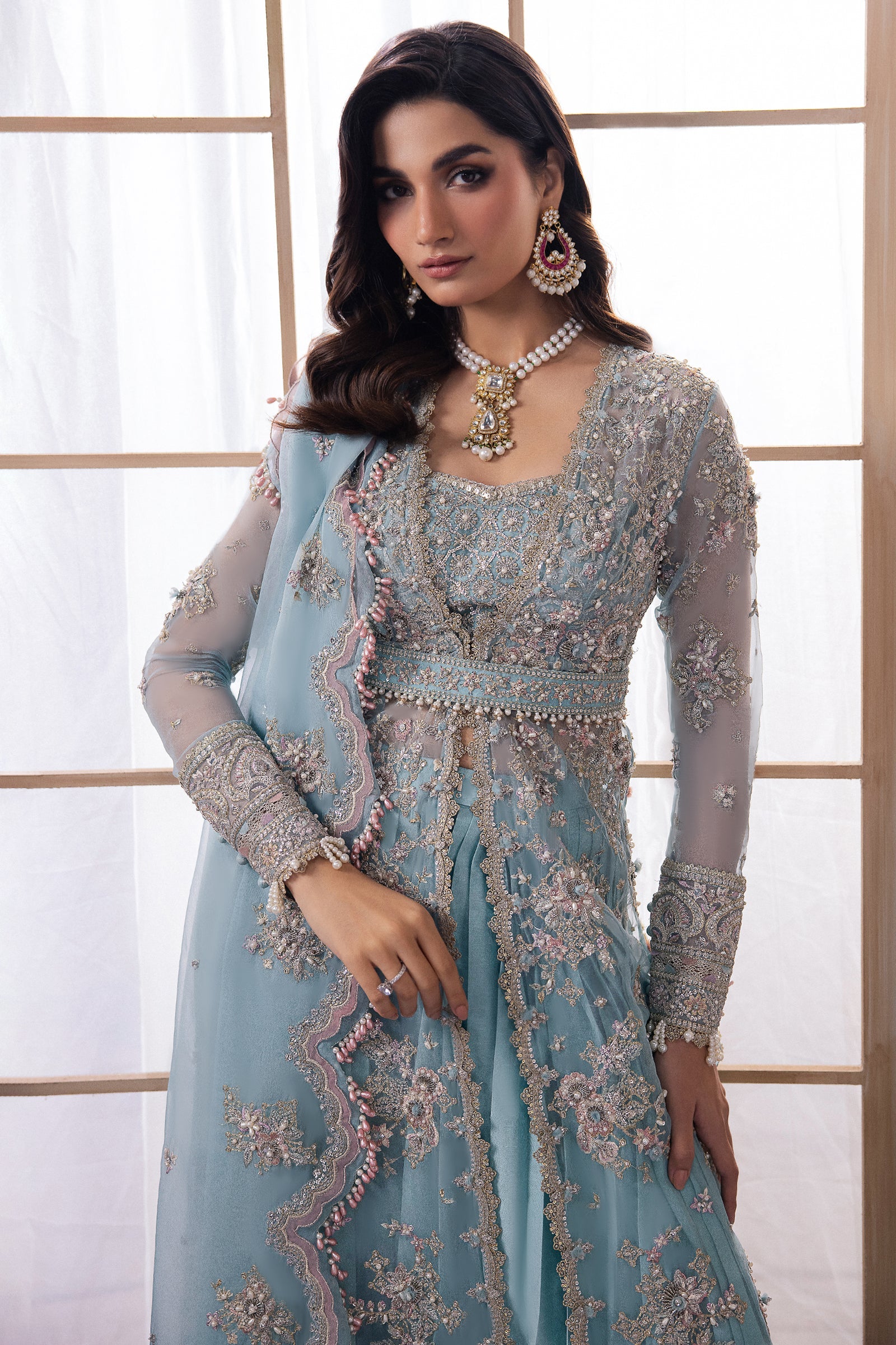 Zaha by Khadijah Shah KIANA (ZC24-04) Ice Blue Pakistani Wedding Suit | Gossamer Luxury YourLibaas Zaha by Khadijah Shah KIANA (ZC24-04) Ice Blue Pakistani Wedding Suit | Gossamer Luxury YourLibaas