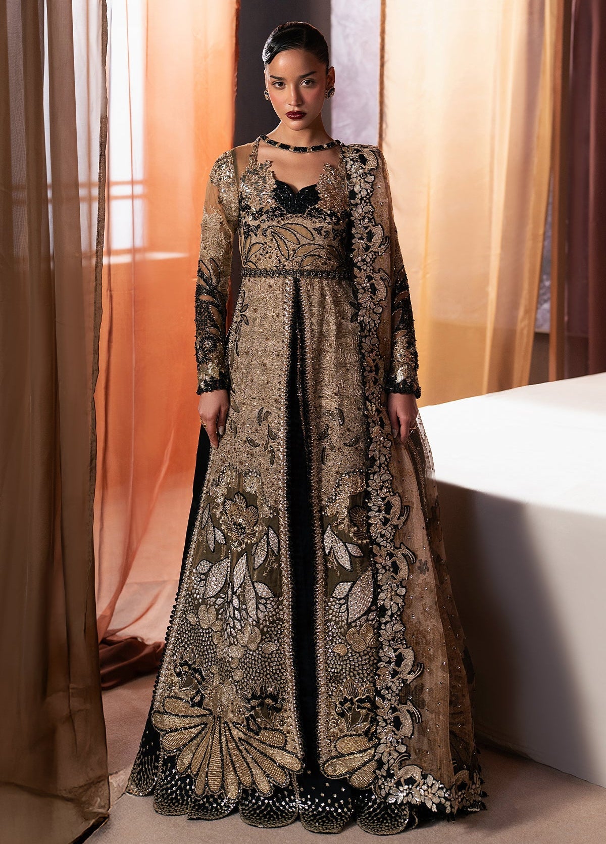 Black & Gold Embellished Organza Pakistani Suit | Afrozeh Wedding Formals YourLibaas Black & Gold Embellished Organza Pakistani Suit | Afrozeh Wedding Formals YourLibaas