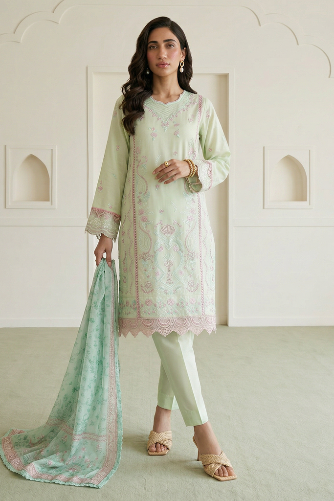 Zellbury Signature – Embroidered Shirt Shalwar Dupatta - 30653