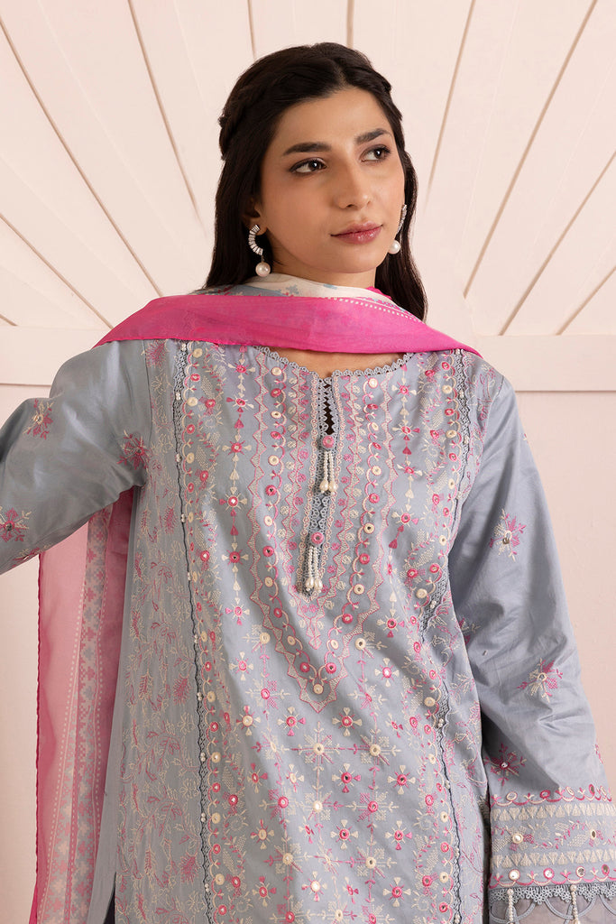 Zellbury Cotton Satin – Embroidered Shirt Shalwar Dupatta - 0257