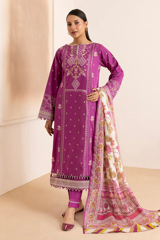 Zellbury Cotton Satin – Embroidered Shirt Shalwar Dupatta - 0259